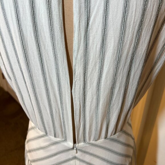 Reiss Women’s Dress Size 12 Sofia Flippy Striped Mini White Green Stripe - Picture 7 of 14